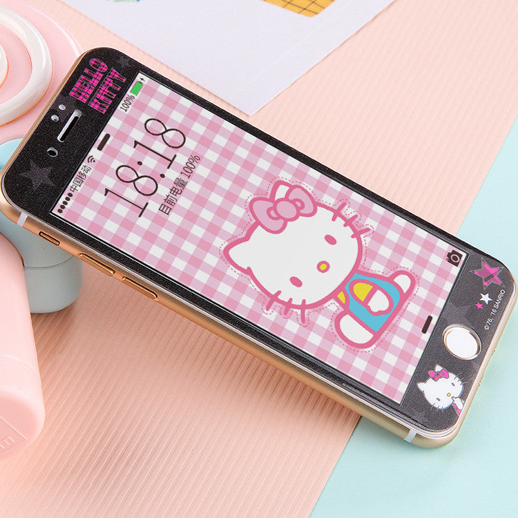 Hello Kitty Glitter 9H Tempered Glass Screen Protector w/ Back