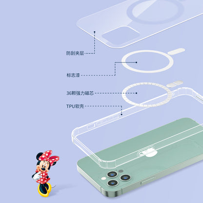 UKA Disney Mickey&Friends Anti-fall Clear PC+TPU Magnetic MagSafe Case Cover