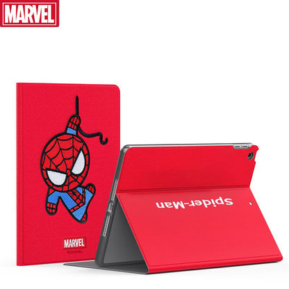UKA Marvel Avengers 3D Embroidery Auto Sleep Folio Stand Leather Case Cover for Apple iPad