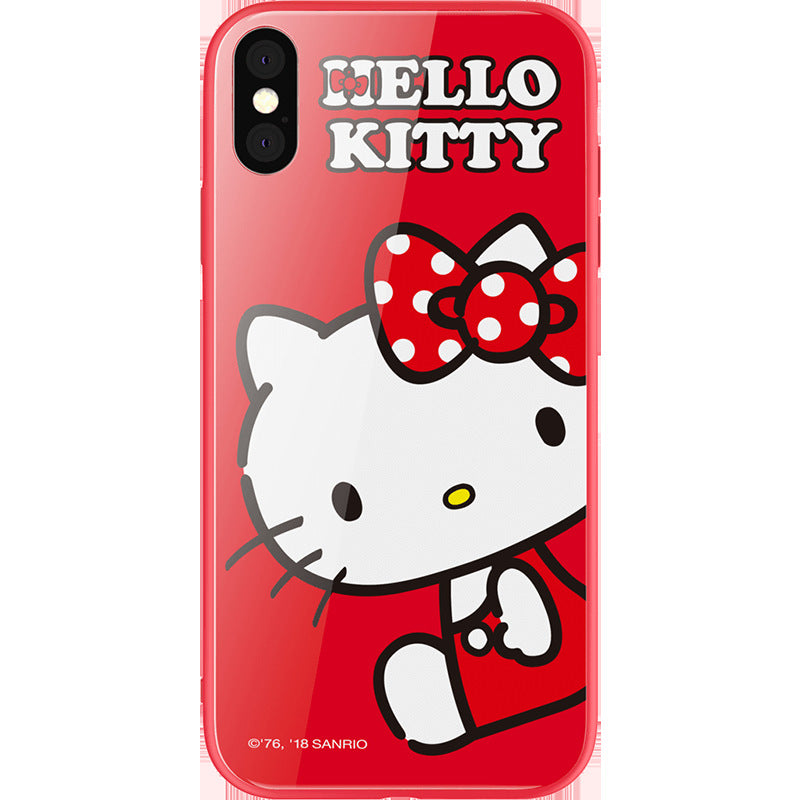 UKA Hello Kitty Tempered Glass Back Case for Apple iPhone