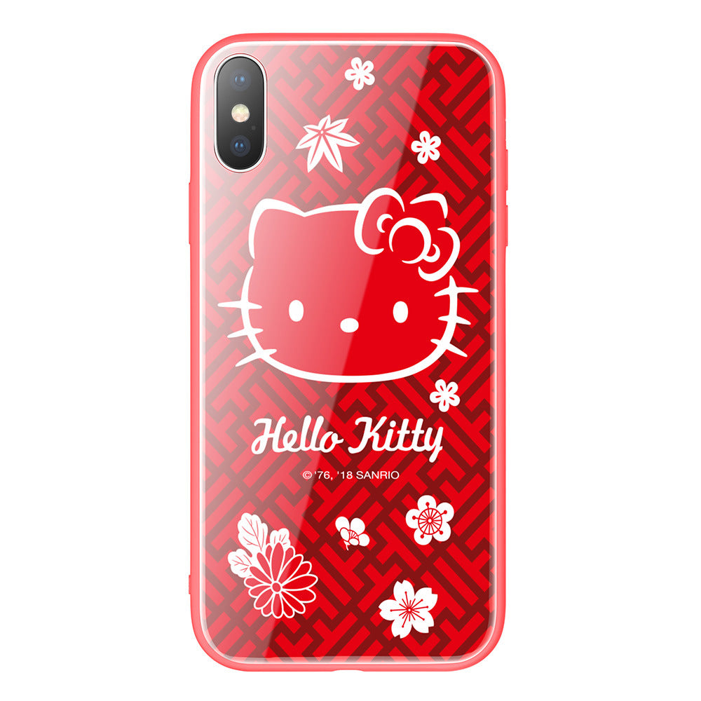 UKA Hello Kitty Tempered Glass Back Case for Apple iPhone