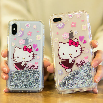 X-Doria Hello Kitty Bling Glitter Quicksand Back Cover Case for iPhone 8 Plus/7 Plus