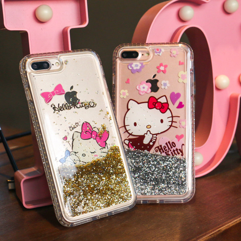 X-Doria Hello Kitty Bling Glitter Quicksand Back Cover Case for iPhone 8 Plus/7 Plus