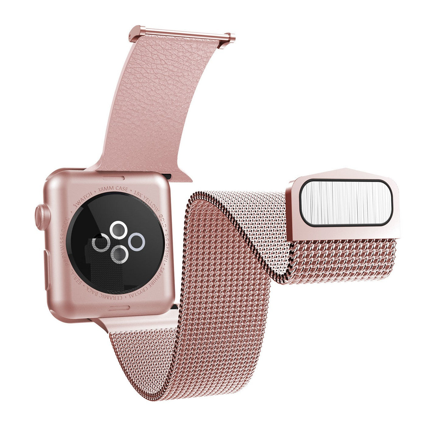 X-Doria Hybrid Mesh Genuine Leather + Stainless Steel Band for Apple Watch