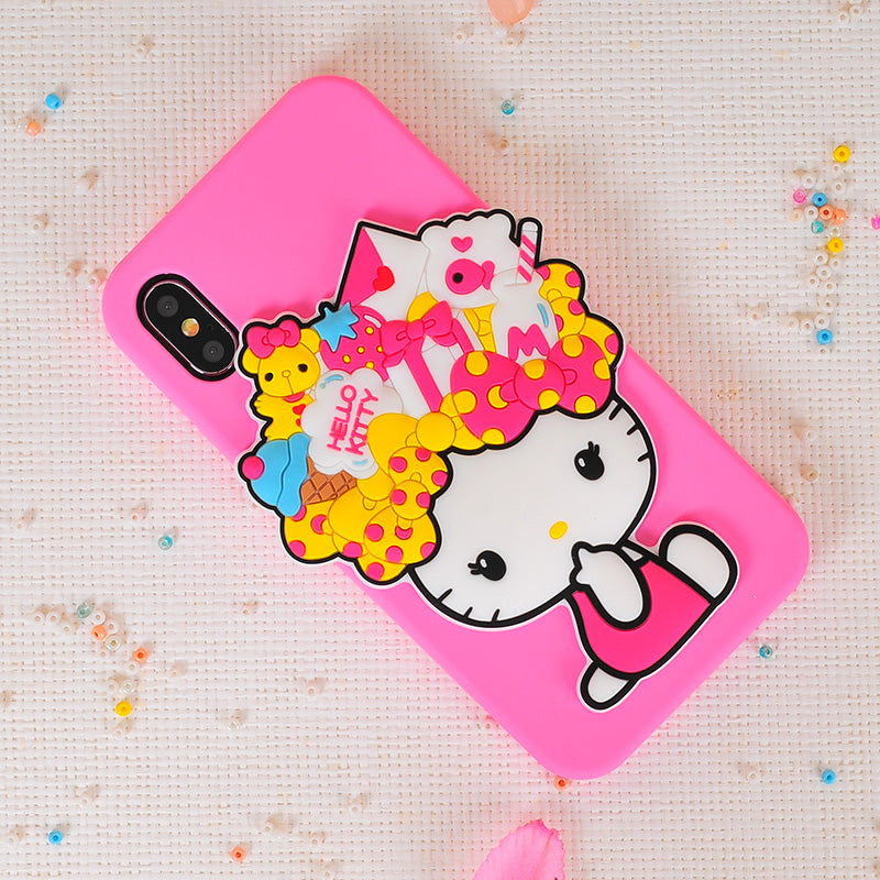 X-Doria Pudding Hello Kitty & My Melody Mirror Shockproof Silicone Case Cover for Apple iPhone XS/X