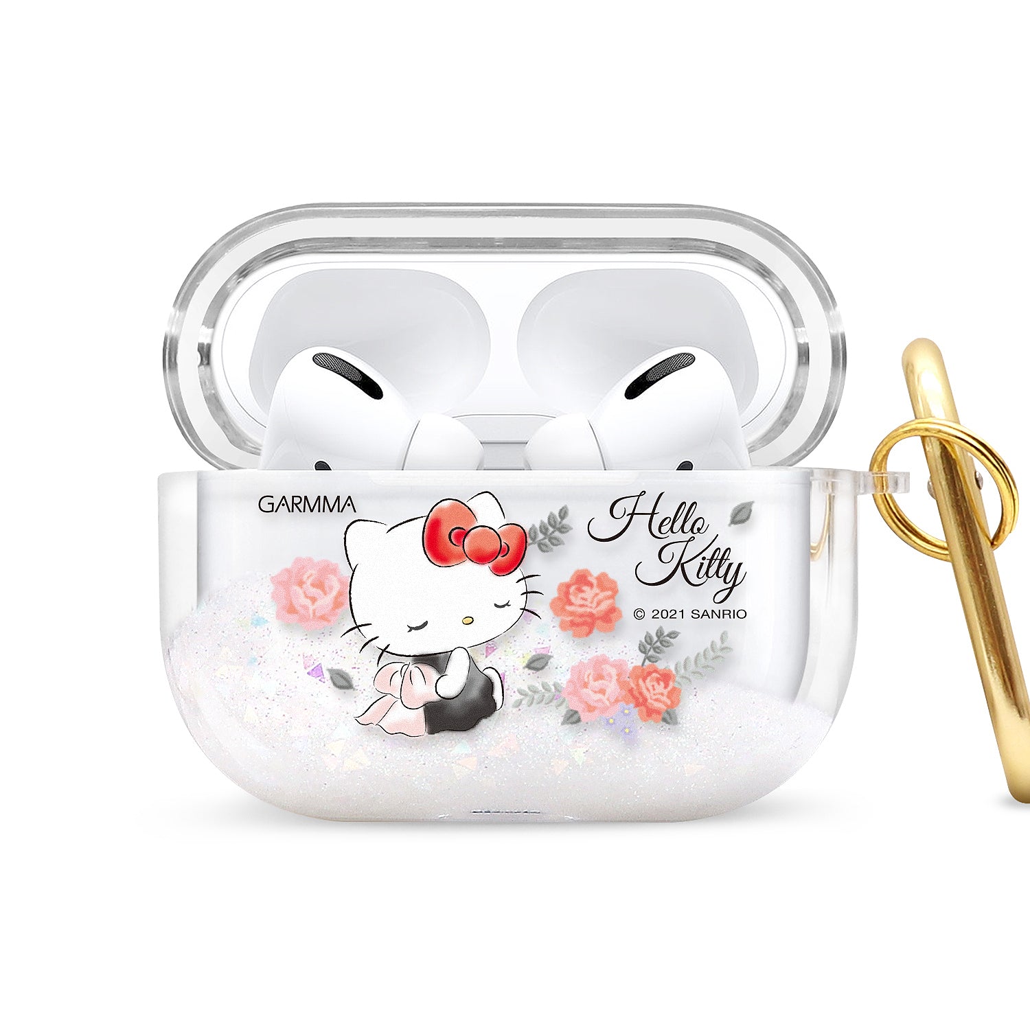 GARMMA Hello Kitty Glitter Quicksand Apple AirPods 3 Case Cover