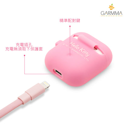 GARMMA Hello Kitty Shockproof Apple AirPods 2&1 Charging Case Cover with Carabiner Clip