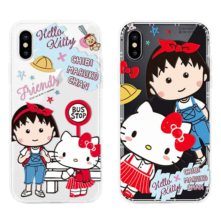 GARMMA Hello Kitty x Chibi Maruko-chan Shockproof Air Barrier Transparent TPU Soft Back Cover Case