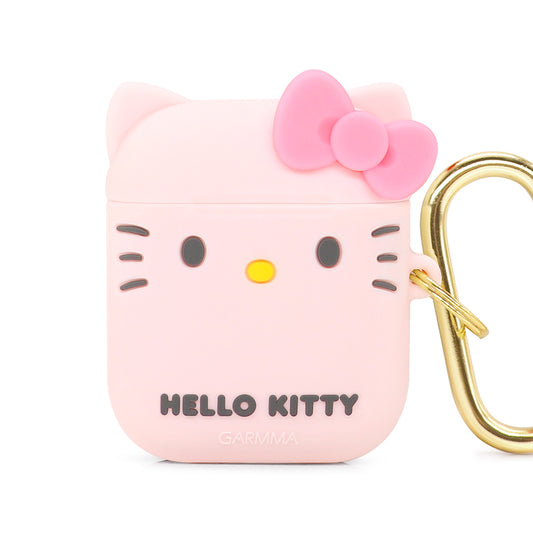 GARMMA Hello Kitty Shockproof Apple AirPods 2&1 Silicone Case Cover with Carabiner Clip