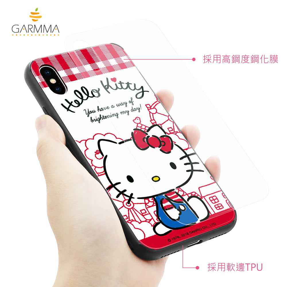GARMMA Hello Kitty & Little Twin Stars & My Melody Tempered Glass Back Case Cover