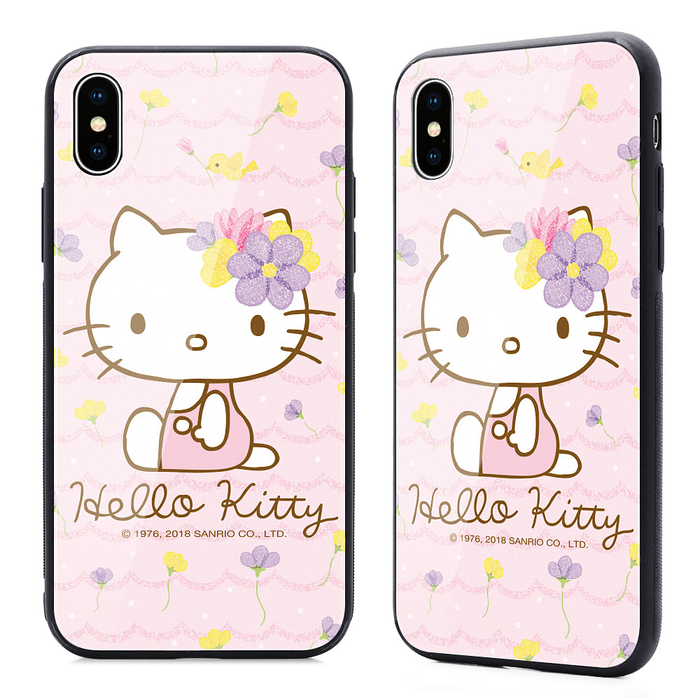 GARMMA Hello Kitty & Little Twin Stars & My Melody Tempered Glass Back Case Cover
