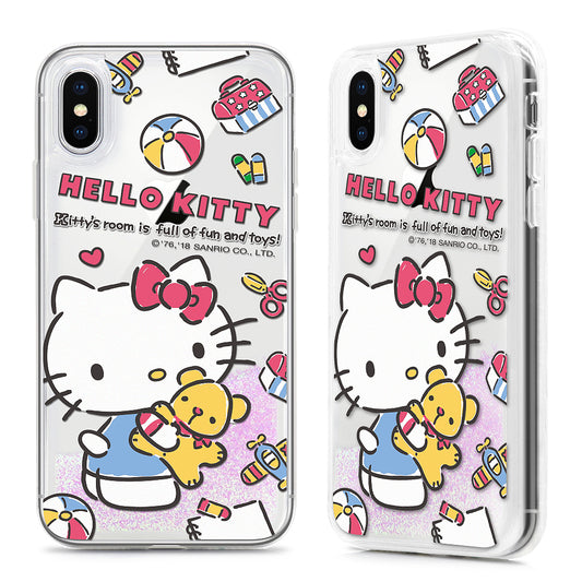 GARMMA Hello Kitty Air Cushion Glitter Quicksand Back Case for Apple iPhone XS/X