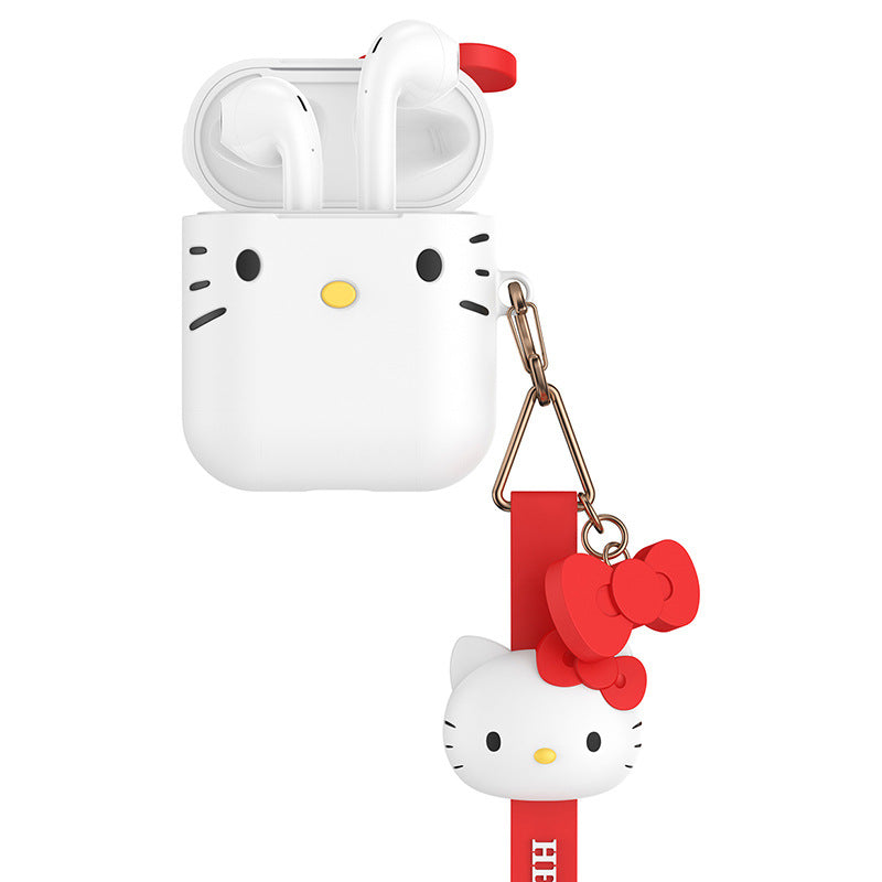 UKA Hello Kitty Shockproof Apple AirPods 2&1 Silicone Case Cover with Lanyard Strap