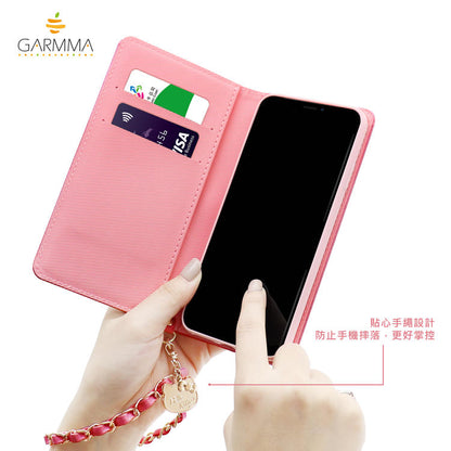 GARMMA Hello Kitty Love Wallet Leather Case with Wrist Strap for Apple iPhone