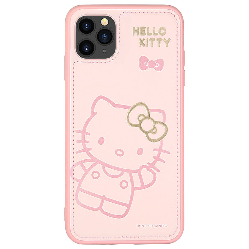 UKA Hello Kitty Gold Stamping PU Leather Back Cover Case