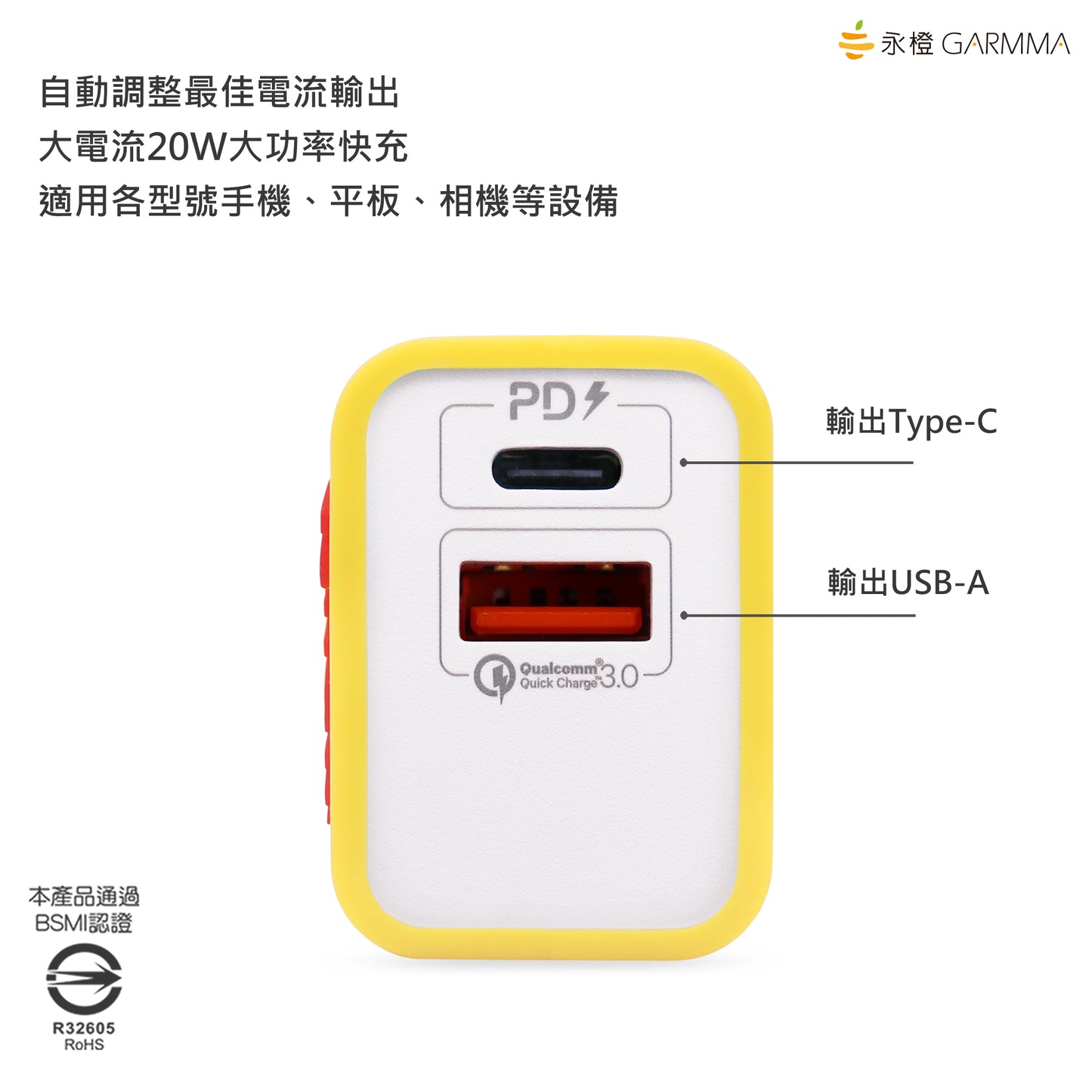GARMMA Kakao Friends PD Type-C & QC3.0 USB Dual Port Quick Charger