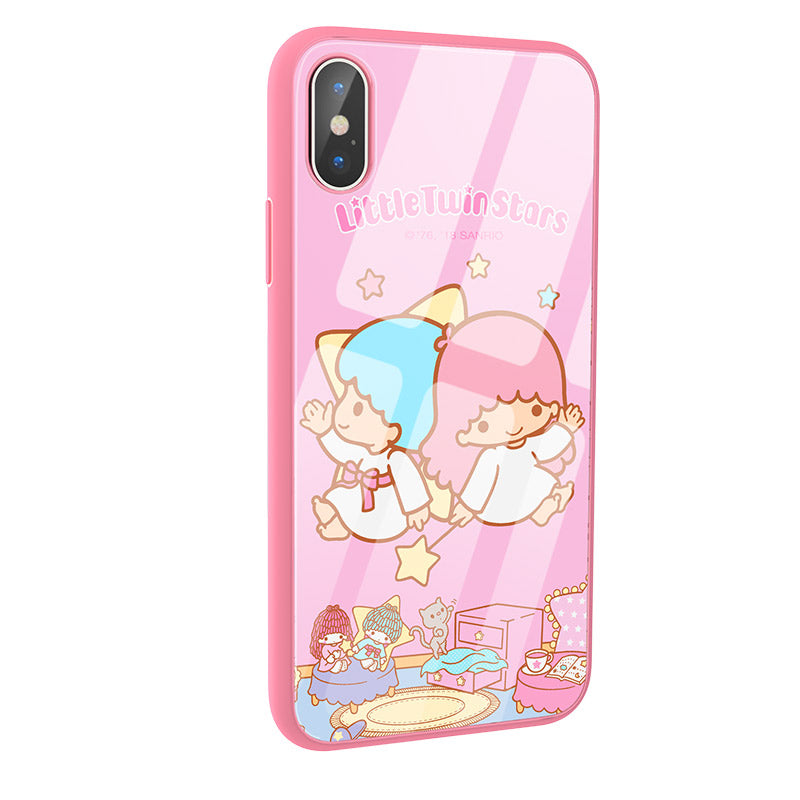 X-Doria Hello Kitty & My Melody & Little Twin Stars Tempered Glass Back Case for Apple iPhone XS/X