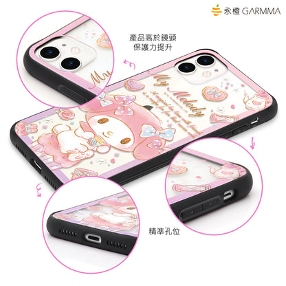 GARMMA Hello Kitty & Little Twin Stars & My Melody Tempered Glass Back Case Cover for Apple New iPhone
