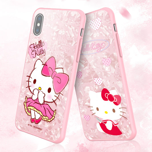 X-Doria Hello Kitty Pink Seashell Tempered Glass Back Case Cover