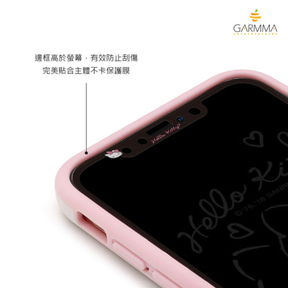 GARMMA Hello Kitty Shockproof Silicone Bumper Tempered Glass Back Case Cover
