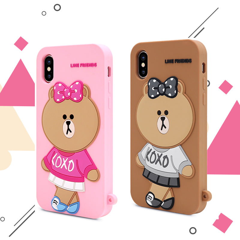 GARMMA Line Friends Silicone Back Cover Case for Apple iPhone