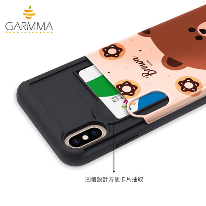 GARMMA Line Friends Card Slot Shock Absorption Dual Layer Slider Cover Case