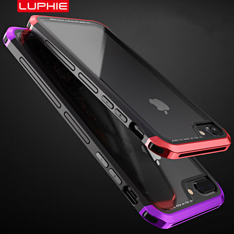 Luphie Nunchaku Metal + Tempered Glass Back Case Cover - Samsung Galaxy Note 8