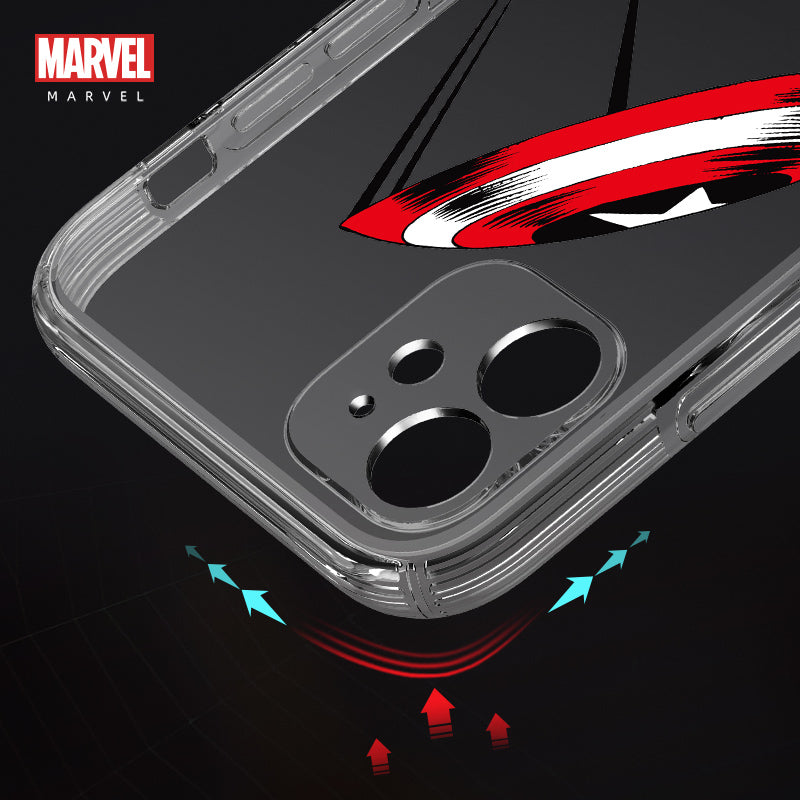 UKA Marvel Avengers Transparent Cushion Anti-Fall Bar Soft Back Case Cover