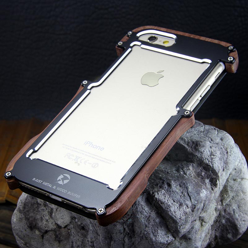 R-JUST Aluminum Metal Wood Bumper Case For iPhone XS Max X Case Cover Slim  Natural Wood Armor Phone Protective Case Capa