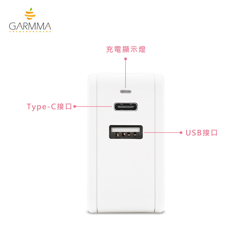 GARMMA Sanrio Characters Type-C+USB 3.4A Quick Charge Foldable Travel Charger