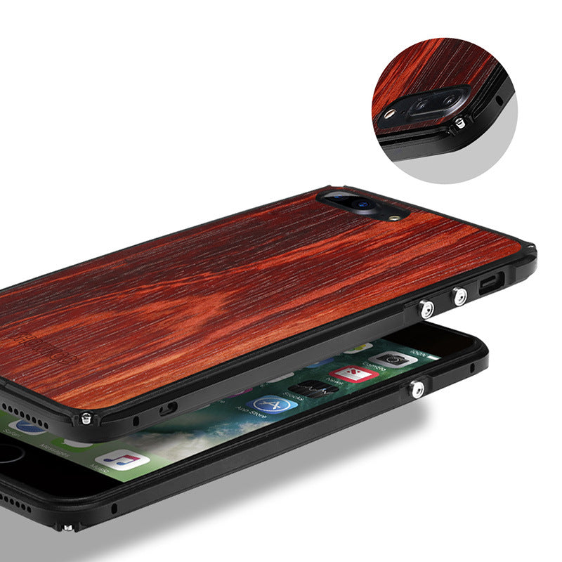 SHOWKOO Legend Mechanical Aluminum Metal Bumper Aramid Wood Back Case Cover for Apple iPhone XS/X