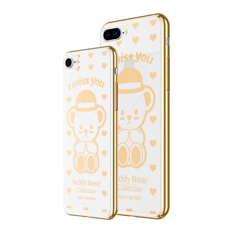 Teddy Bear Electroplating Soft TPU Back Cover Case for Apple iPhone