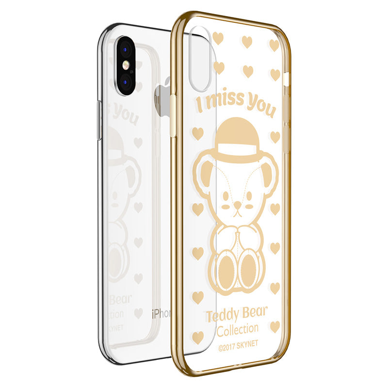 Teddy Bear Electroplating Soft TPU Back Cover Case for Apple iPhone