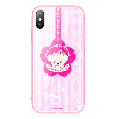 Teddy Bear Air Cushion Shockproof Tempered Glass Back Case Cover for Apple iPhone