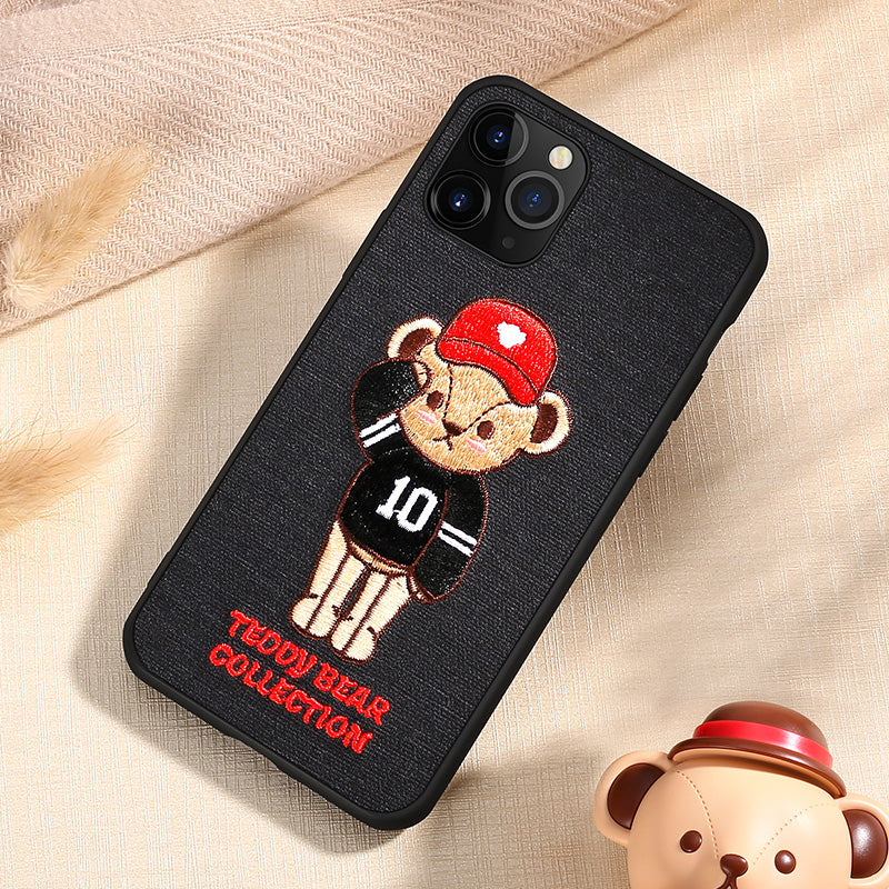 UKA Teddy Bear 3D Embroidery Back Case Cover