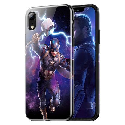 UKA Marvel Avengers Glossy Tempered Glass Shockproof Back Case Cover for Apple iPhone
