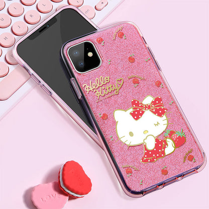 UKA Hello Kitty & My Melody Glitter Back Case Cover for Apple iPhone