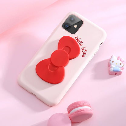 UKA Hello Kitty Liquid Silicone Case Cover with Bowknot Kickstand