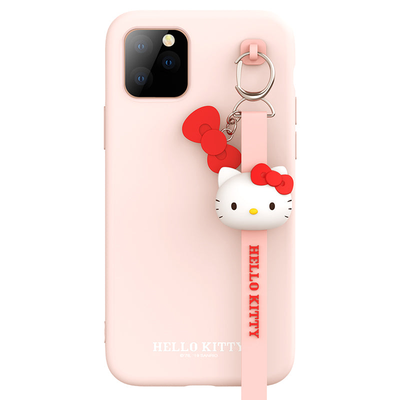 UKA Hello Kitty Liquid Silicone Case Cover with 3D Wrist Strap Lanyard