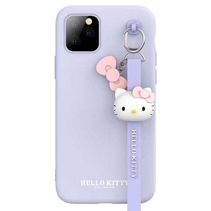 UKA Hello Kitty Liquid Silicone Case Cover with 3D Wrist Strap Lanyard
