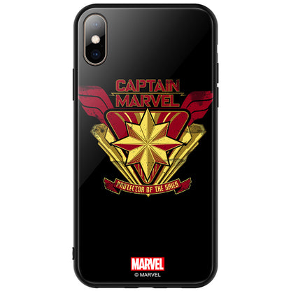 UKA Marvel Air Cushion Shockproof Tempered Glass Back Case Cover for Apple iPhone