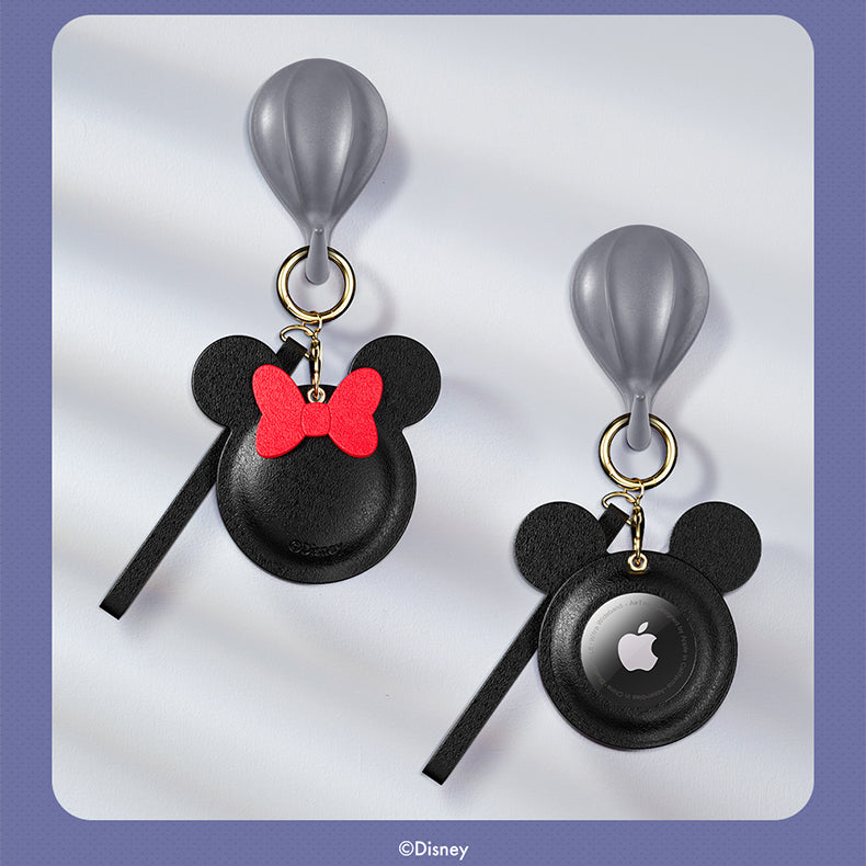 UKA Disney Keychain Leather Case for Apple AirTag with Lanyard