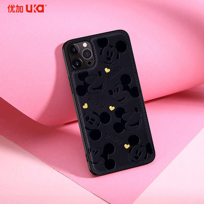UKA Disney Mickey Mouse Gold Stamping PU Leather Back Case Cover