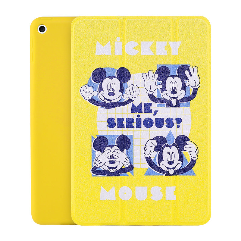 UKA Disney Mickey Mouse Auto Sleep Folio Stand Silk Leather Case Cover for Apple iPad