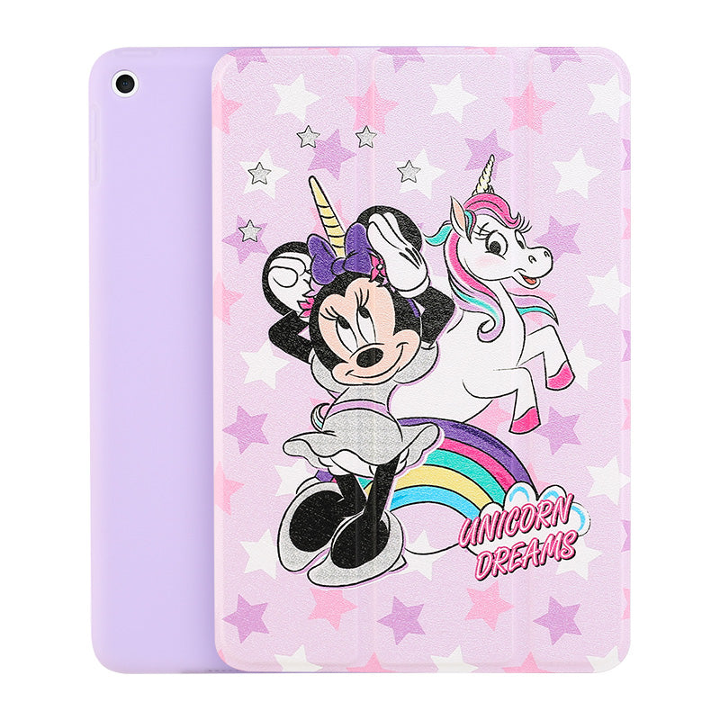 UKA Disney Mickey Mouse Auto Sleep Folio Stand Silk Leather Case Cover for Apple iPad
