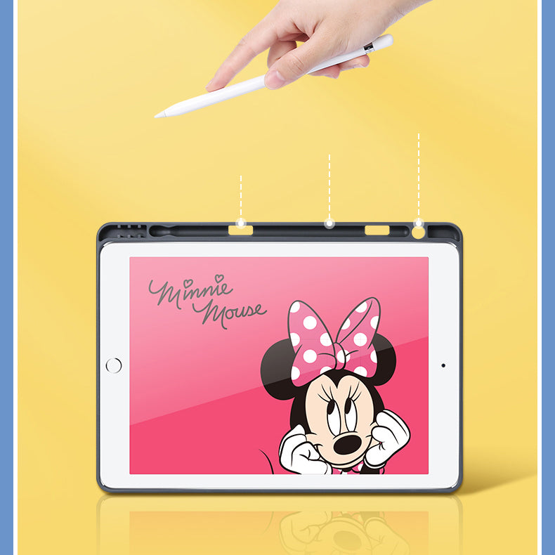 UKA Disney Auto Sleep Folio Stand Leather Case with Pen Tray for Apple iPad