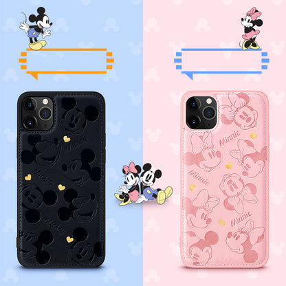 UKA Disney Mickey Mouse Gold Stamping PU Leather Back Case Cover