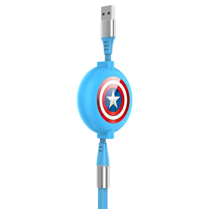 UKA Marvel Avengers Retractable 3-in-1 Lightning+Type-C+Micro USB Cable