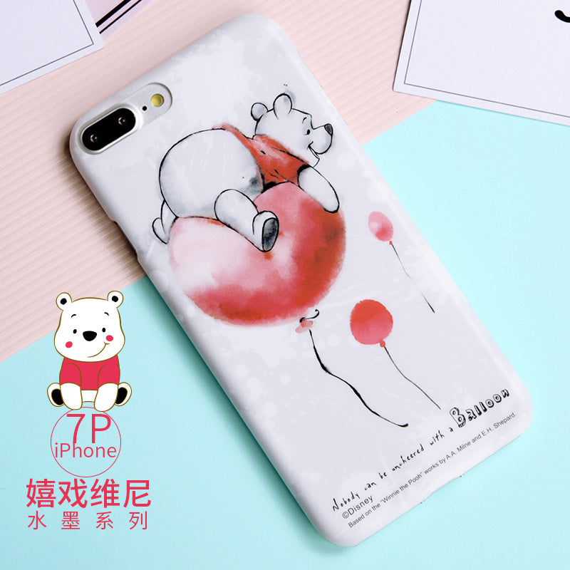 Disney Winnie-the-Pooh Ink Wash Painting PC Cover Case for Apple iPhone SE/8/7 & iPhone 8/7 Plus